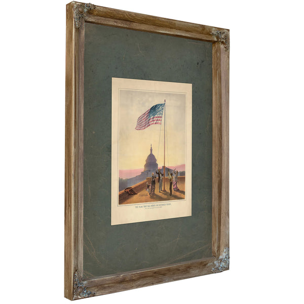 The Flag That Has Waved One Hundred Yearsa Scene on the Morning of the Fourth Day of July 1876 1876 — Verdigris Framed Canvas