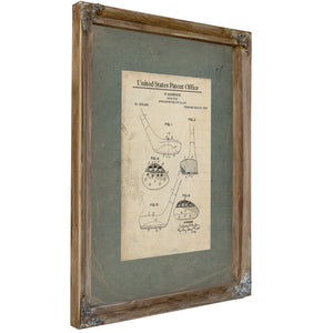 Us Patent No. 13629 Golf Club by W Robertson (1919) — Verdigris Framed Canvas Print | Bella Frye