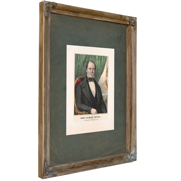 General James Irvin Whig Candidate for Governor of Pennsylvania 1847 — Verdigris Framed Canvas Print | Bella Frye