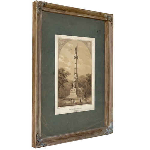 Army and Navy Monument on the Boston Common Erected 1877 1877 — Verdigris Framed Canvas Print | Bella Frye