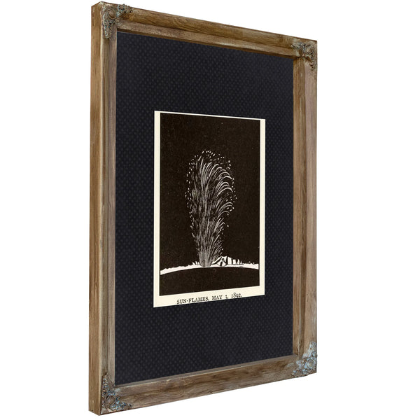 The Sun's Violent Breath 1892 Solar Prominence Study — Verdigris Framed Canvas Print | Bella Frye