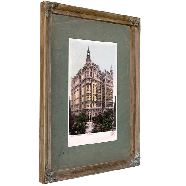 The Ansonia Gilded Age Monument to Manhattan Grandeur — Verdigris Framed Canvas Print | Bella Frye