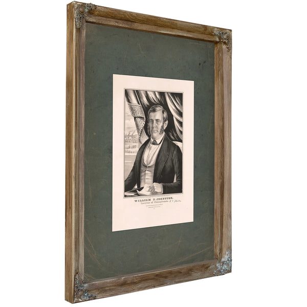 William F Johnston Governor of Pennsylvania 1848 — Verdigris Framed Canvas Print | Bella Frye