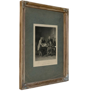 Committee of Congress Drafting the Declaration of Independence 1865 — Verdigris Framed Canvas Print | Bella Frye