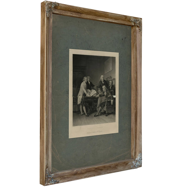 Committee of Congress Drafting the Declaration of Independence 1865 — Verdigris Framed Canvas Print | Bella Frye