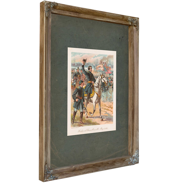 Hooker at Chancellorsville May 3 1863 19 — Verdigris Framed Canvas Print | Bella Frye