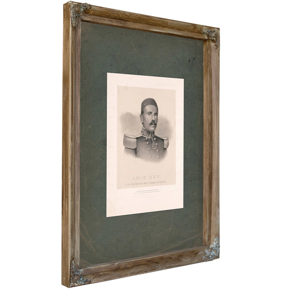 Amen Bey the First Turkish Envoy From the Sultan of Constantinople to the United States 1851 — Verdigris Framed Canvas Print 