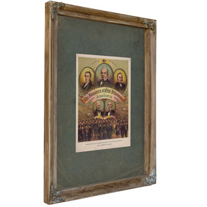 The Founders of Odd Fellowship in America 1891 — Verdigris Framed Canvas Print | Bella Frye