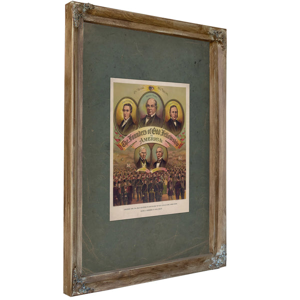 The Founders of Odd Fellowship in America 1891 — Verdigris Framed Canvas Print | Bella Frye