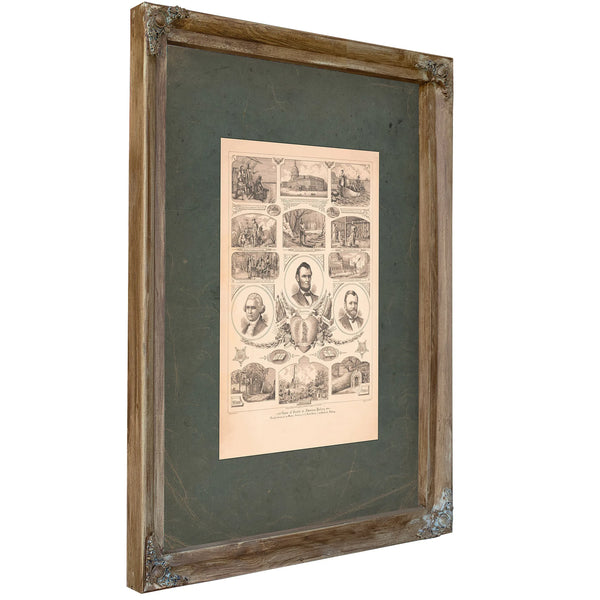 Chain of Events in American History 1887 — Verdigris Framed Canvas Print | Bella Frye