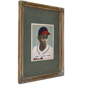 Satchel Paige 1949 Bowman 384ced — Verdigris Framed Canvas Print | Bella Frye