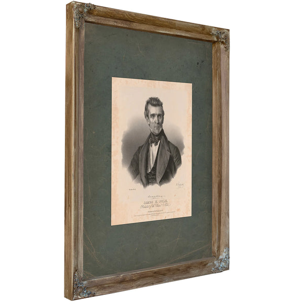 James K Polk President of the United States 1845 — Verdigris Framed Canvas Print | Bella Frye