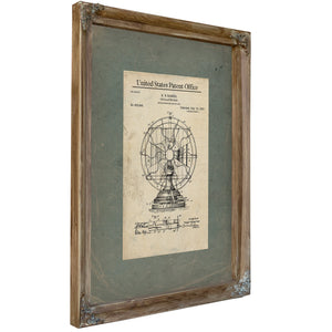 The Barker Oscillating Fan Patent Blueprint — Framed Wall Art Room View | Bella Frye