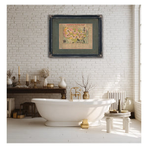 Illustrated Political Chart a Cartoon of American Politics and the Tapeworm — Framed Wall Art Room View | Bella Frye
