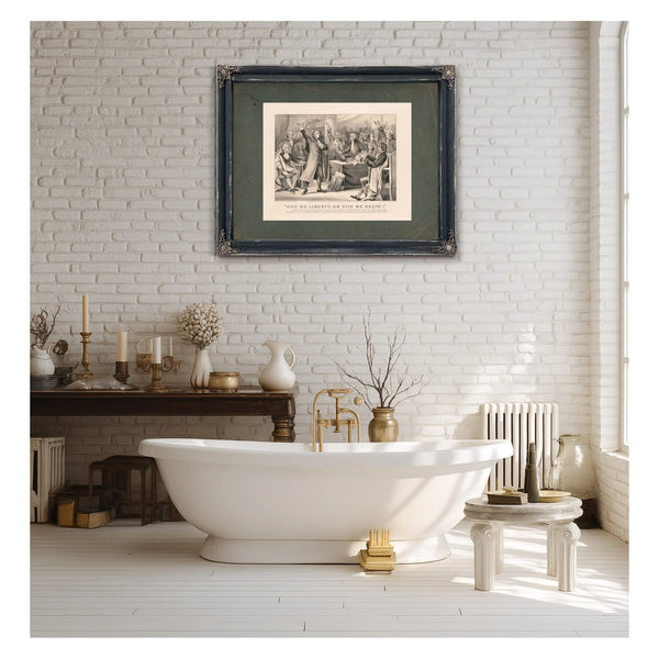 Give Me Liberty or Give Me Death! Patrick Henry Delivering His Great Speech on — Framed Wall Art Room View | Bella Frye
