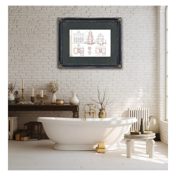 The Keepers Blueprint Blackistone Island Light Station — Framed Wall Art Room View | Bella Frye