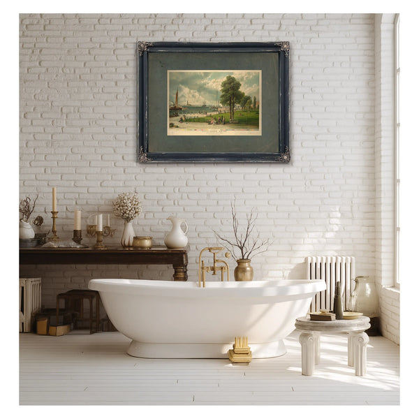 Castle Garden New York Showing Bartholdis Statue of Liberty 1887 — Framed Wall Art Room View | Bella Frye