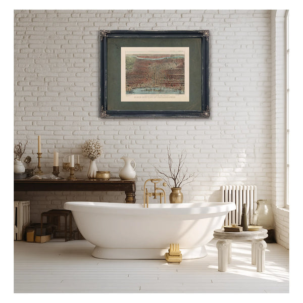 Birds Eye View of Philadelphia 1875 — Framed Wall Art Room View | Bella Frye