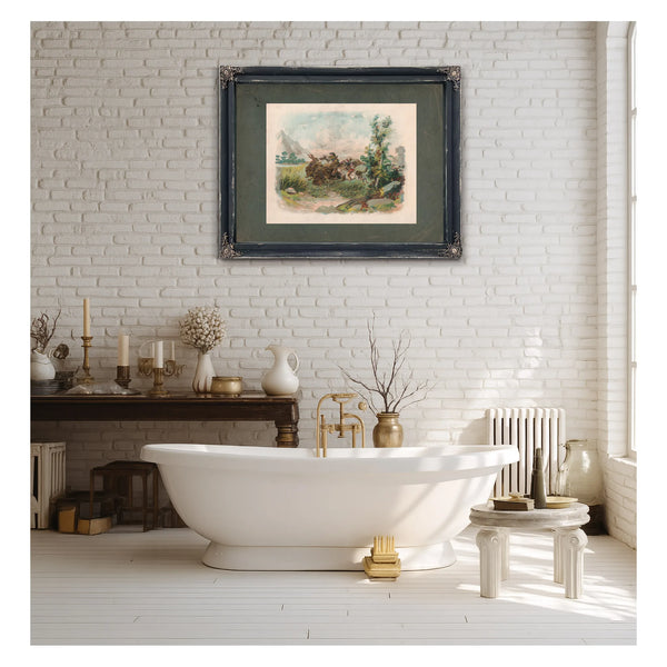 Buffalo Hunt in the Wild West 1897 — Framed Wall Art Room View | Bella Frye
