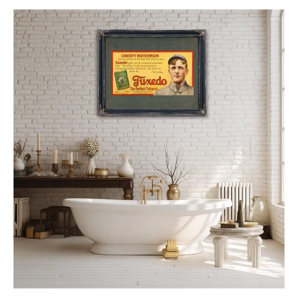 Christy Mathewson Tuxedo Tobacco Trolley Car Advertising Sign 2 — Framed Wall Art Room View | Bella Frye