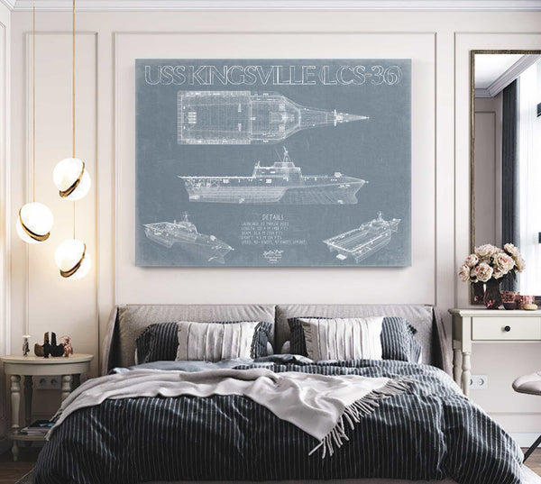 USS Kingsville (LCS-36) Blueprint Wall Art