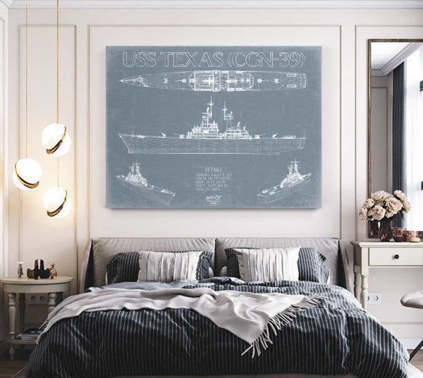 USS Texas (CGN-39) Blueprint Wall Art