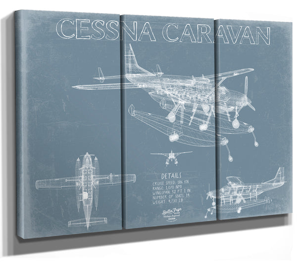 Cessna Caravan Aircraft Blueprint Wall Art - Original Airplane Print