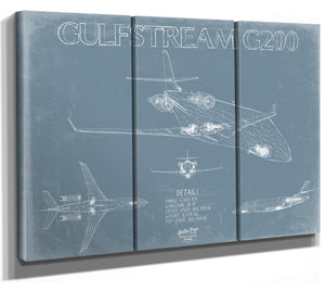 Gulfstream G200 (Astra Galaxy) Aircraft Blueprint Wall Art - Original Airplane Print