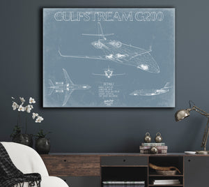 Gulfstream G200 (Astra Galaxy) Aircraft Blueprint Wall Art - Original Airplane Print