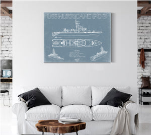 USS Hurricane (PC-3) Blueprint Wall Art - Original Patrol Ship Print