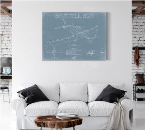 Bristell B23 Aircraft Blueprint Wall Art - Original Aviation Plane Print