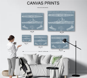 USS John S. McCain (DL-3/DDG-36) Blueprint Wall Art - Original Destroyer Print