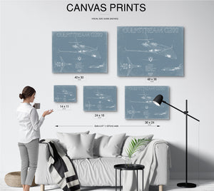 Gulfstream G200 (Astra Galaxy) Aircraft Blueprint Wall Art - Original Airplane Print