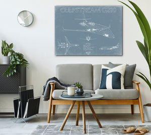 Gulfstream G200 (Astra Galaxy) Aircraft Blueprint Wall Art - Original Airplane Print