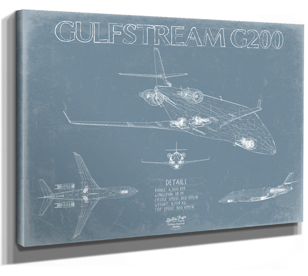 Gulfstream G200 (Astra Galaxy) Aircraft Blueprint Wall Art - Original Airplane Print