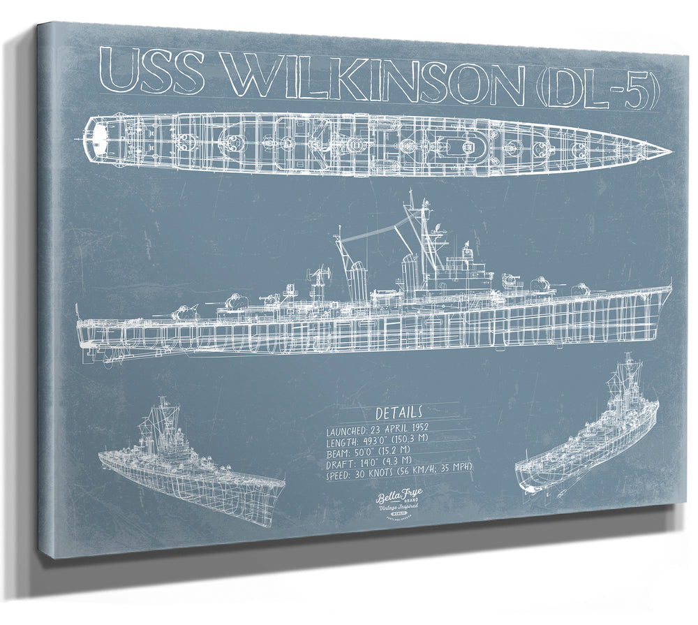 USS Wilkinson (DL-5) Blueprint Wall Art - Original Destroyer Print