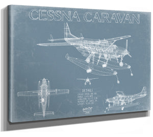 Cessna Caravan Aircraft Blueprint Wall Art - Original Airplane Print