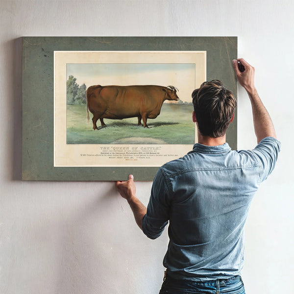 The Queen of Cattle Bred and Fattened by Geo Ayrault Poughkeepsie NY. Exh — Framed Wall Art Room View | Bella Frye
