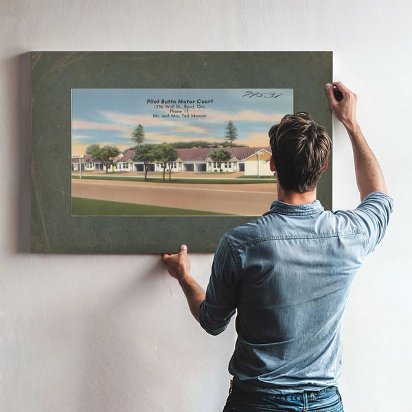 Pilot Butte Motor Court — vintage wall art by Bella Frye