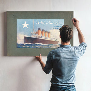 White Star Line Olympic and Titanic Promotional Brochure Cover — Framed Wall Art Room View | Bella Frye