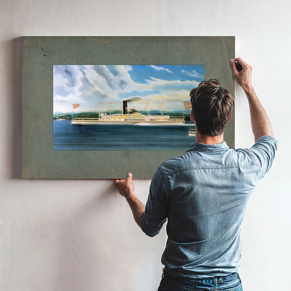 Steamboat C. Vanderbilt on the Hudson River — Framed Wall Art Room View | Bella Frye