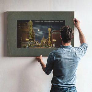 Broadway At Night 'The Great White Way' Portland Oregon — vintage wall art by Bella Frye