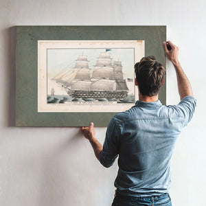 US. Ship of the Line Pennsylvania 140 Guns  Currier Lithograph — Framed Wall Art Room View | Bella Frye