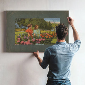 Two Models In Rose Test Gardens Washington Park Portland Oregon — vintage wall art by Bella Frye