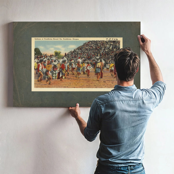 Indians At Pendleton Round Up Pendleton Oregon — vintage wall art by Bella Frye