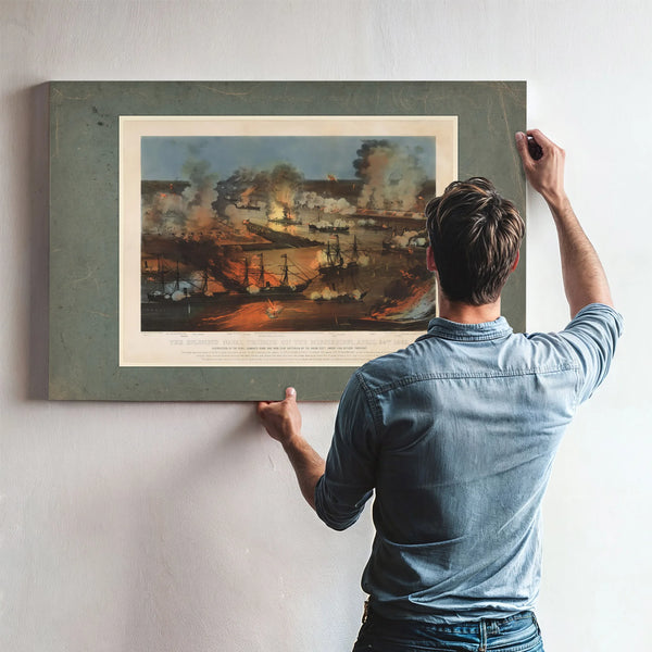 The Splendid Naval Triumph on the Mississippi April 24th 1862 Destruction of — Framed Wall Art Room View | Bella Frye