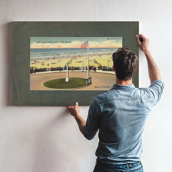 End Of The Oregon Trail Turn Around Beach At Seaside Oregon — vintage wall art by Bella Frye