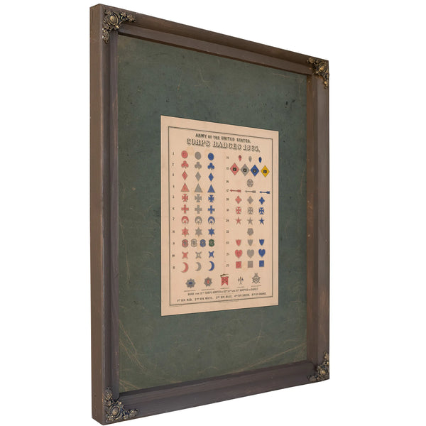 Army of the United States Corps Badges 1865 18651 — Bourbon Framed Canvas Print | Bella Frye