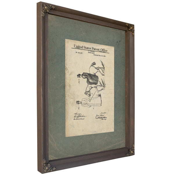 Us Patent No. 443587 Riding Habit by J Ulrich December 3 189 — Bourbon Framed Canvas Print | Bella Frye