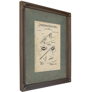 The Tattooists Instrument Patent of the Electric Perforating Pen — Bourbon Framed Canvas Print | Bella Frye